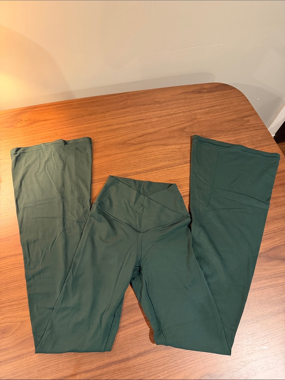 aerie Deep Green High-Waist Flare Leggings